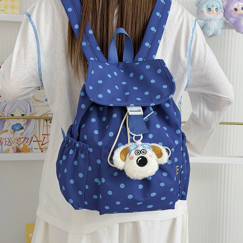 Playful Polka Dot Drawstring Backpack LoungeYard — product view 3