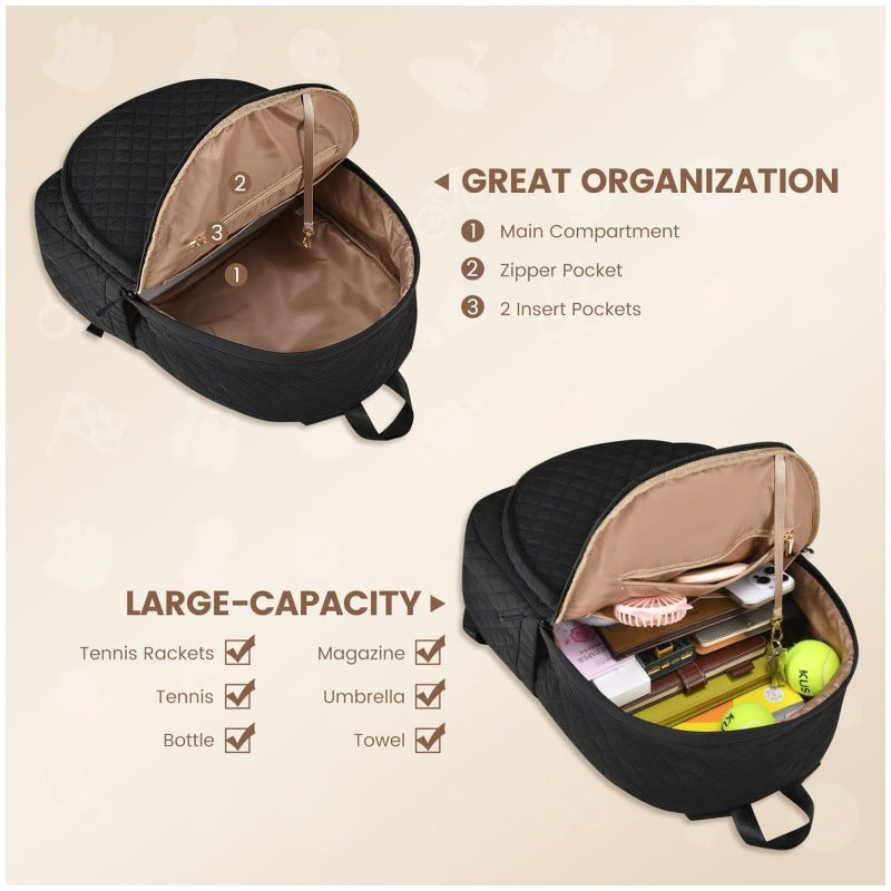 Sporty tennis backpack with insulated compartments LoungeYard — product view 3