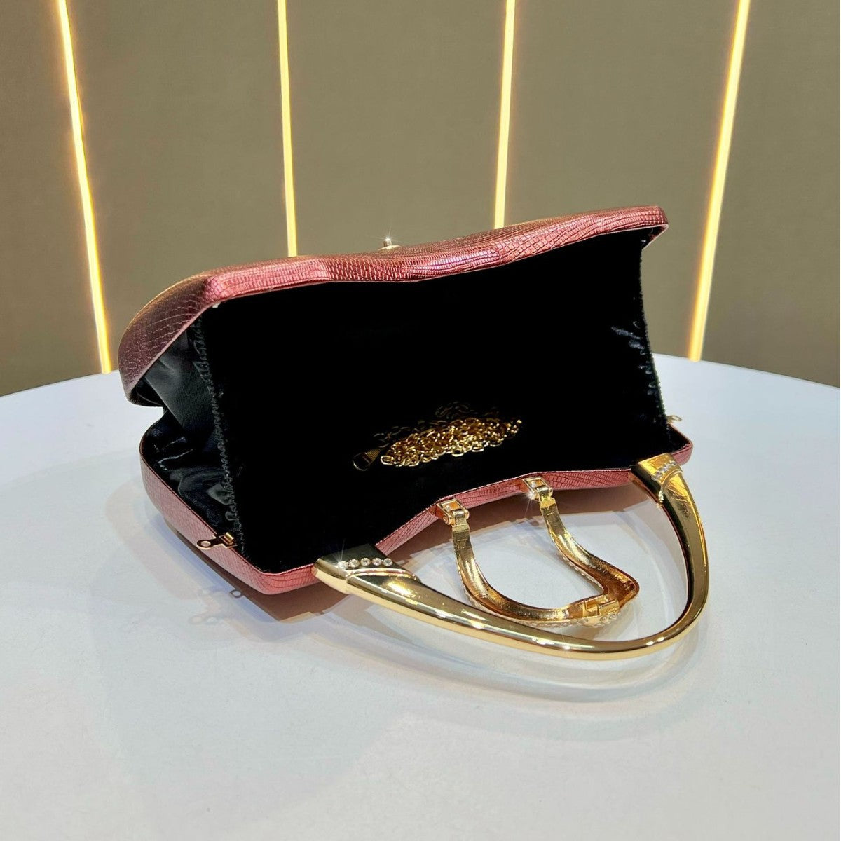 Crocodile-Effect Evening Handbag — product view 3