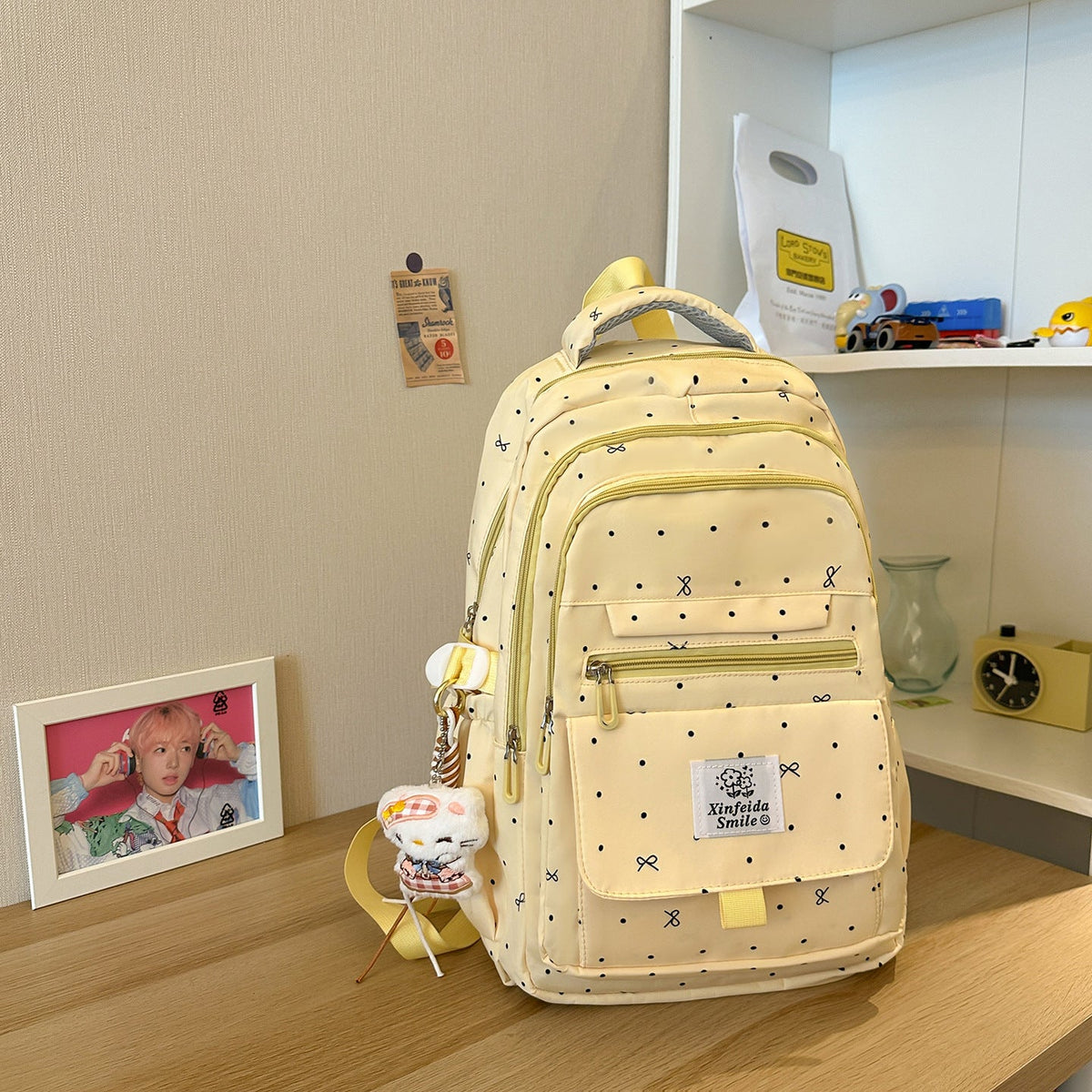 Multi-Pocket Patterned Backpack LoungeYard — product view 6