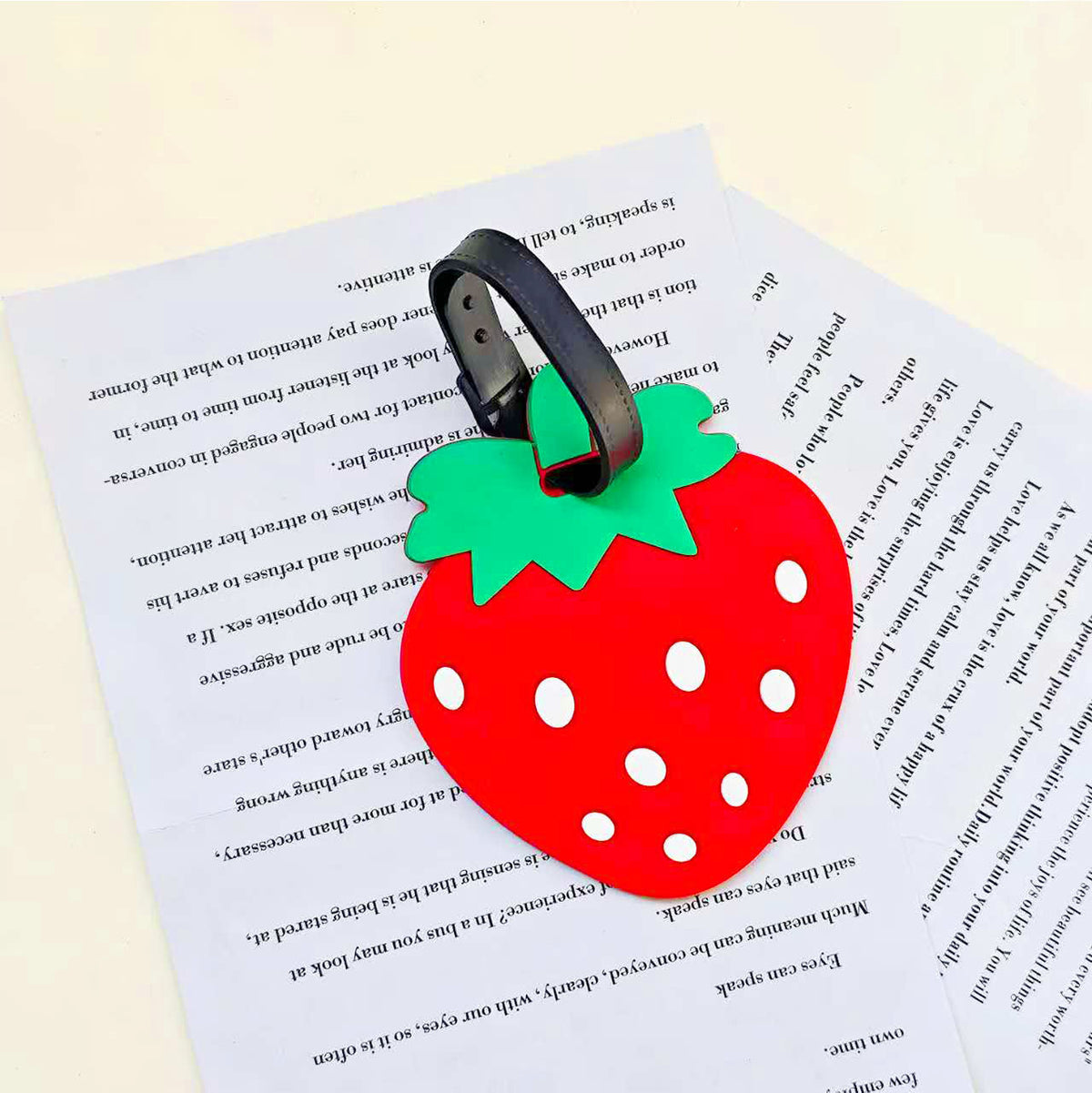 Unisex Strawberry-Shaped Luggage Identifier LoungeYard — product view 1