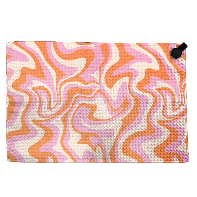 Towel with modern circular pattern LoungeYard — product view 3