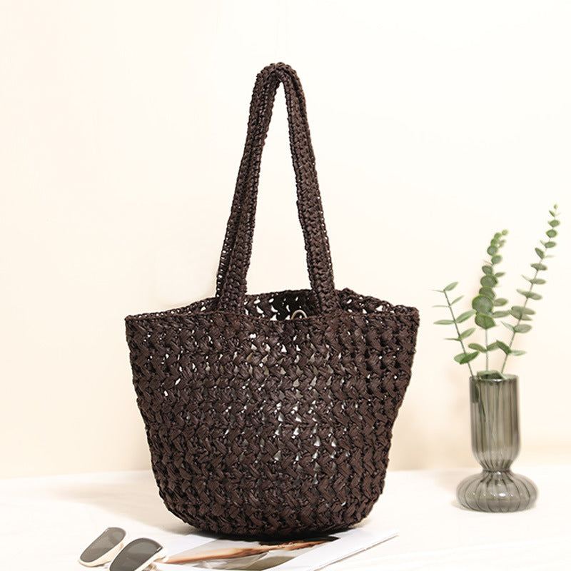 Braided Bast Crossbody Bag with Generous Interior Capacity LoungeYard — product view 4