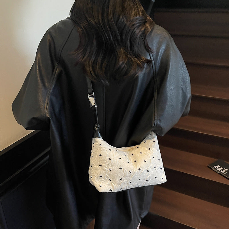 Quilted Floral Shoulder Handbag LoungeYard — product view 2
