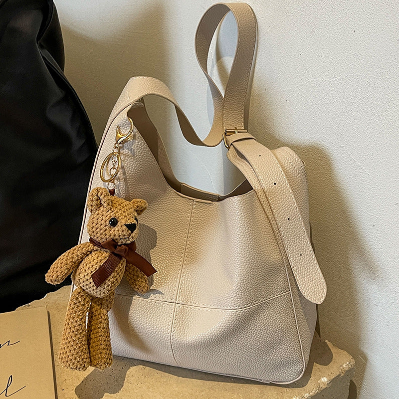 Leather Handbag with Teddy Charm — product view 7