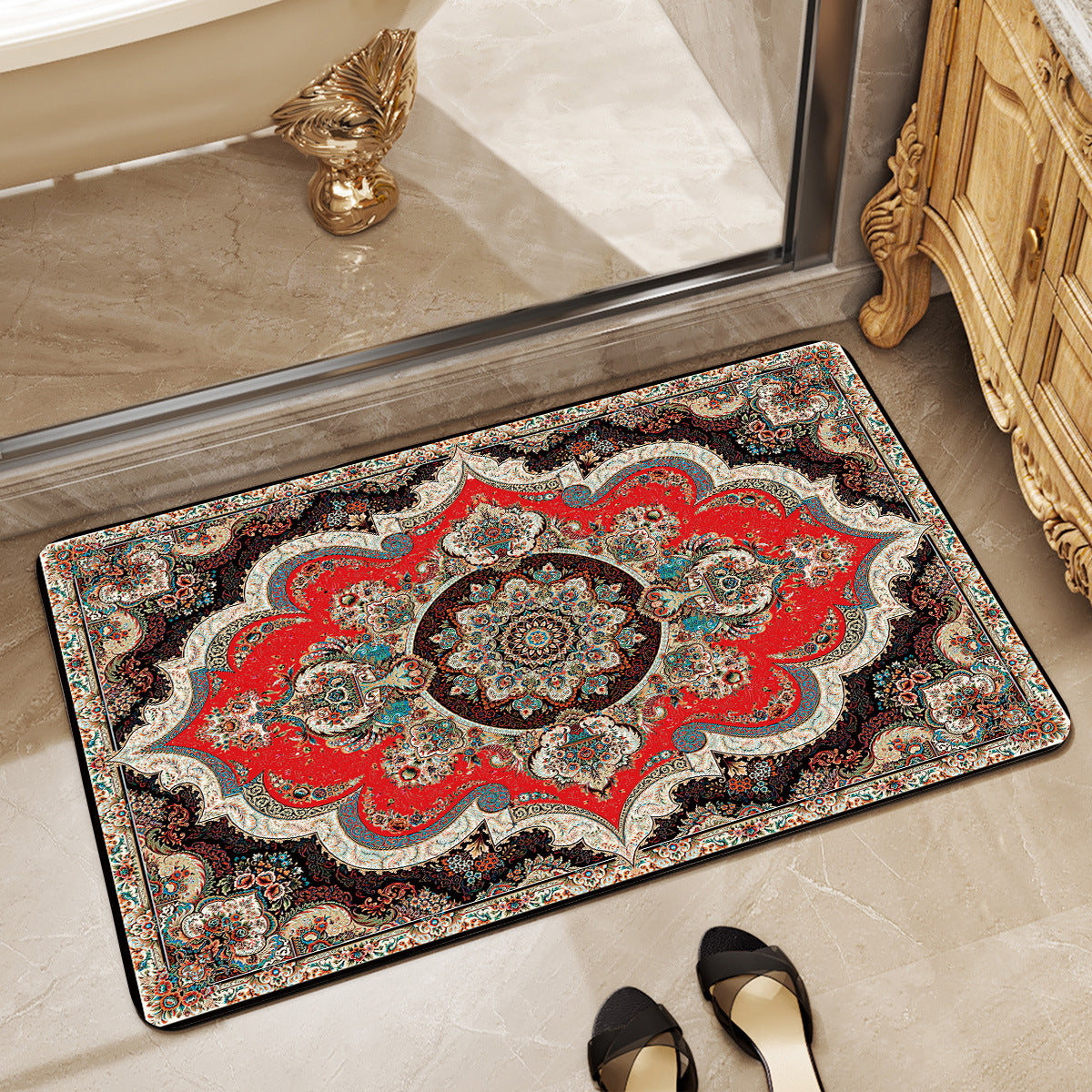 Luxurious Floral Pattern Bath Mat LoungeYard — product view 4