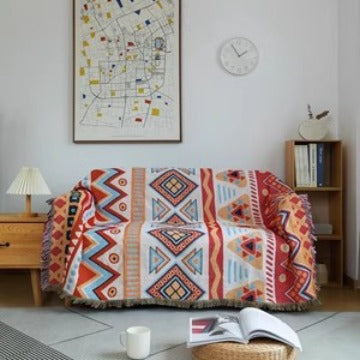 Artistic Geometric Patterned Throw Blanket — product view 3