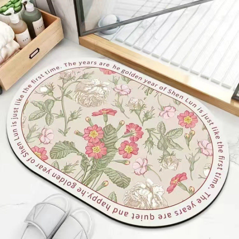 Plush Floral Bath Mat Bowlift — product view 6