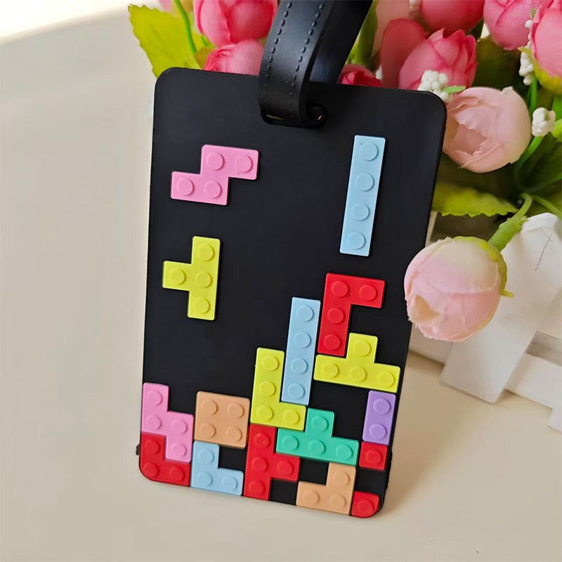 Unisex Retro Puzzle-Themed Luggage Tag LoungeYard — product view 1