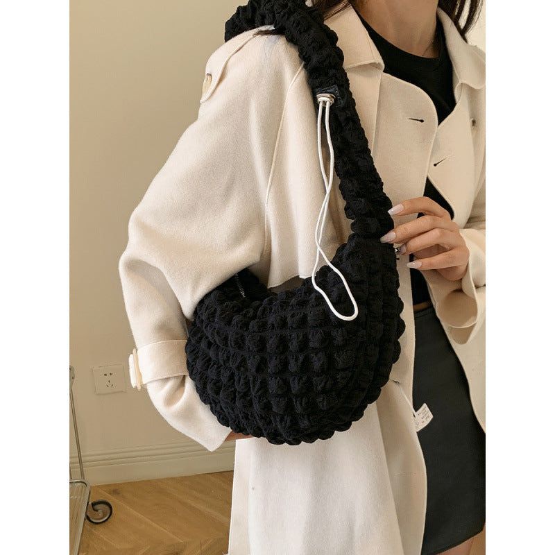 WoTextured Fabric Hobo Bag LoungeYard — product view 3