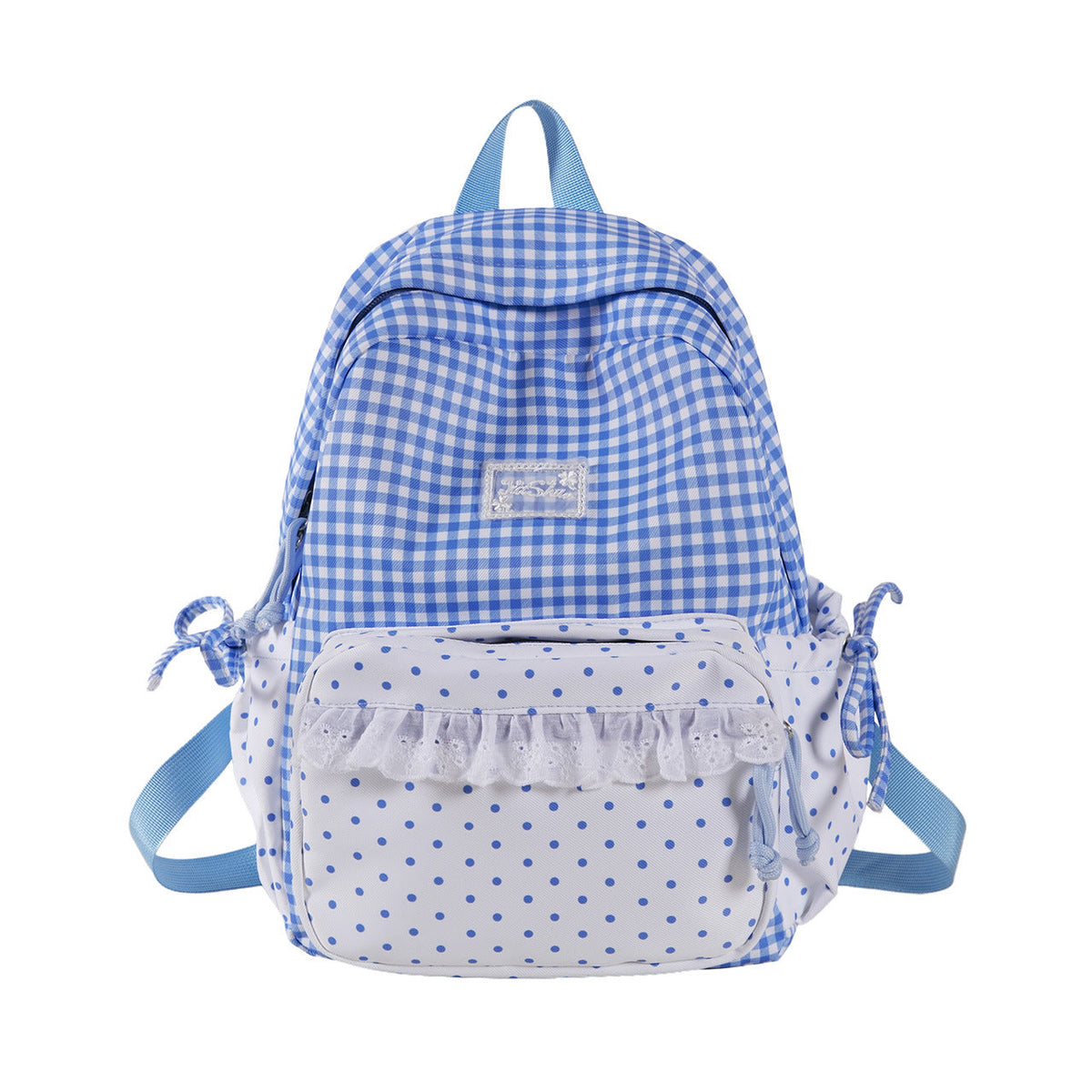 Playful Gingham and Polka Dot Backpack LoungeYard — product view 7