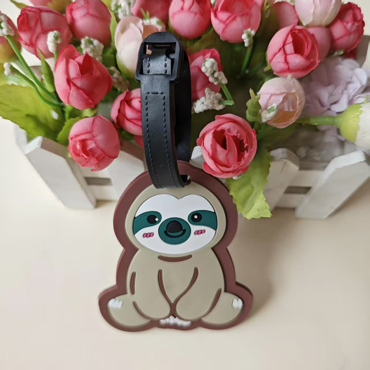 Unisex luggage tag in cute sloth design LoungeYard — product view 6