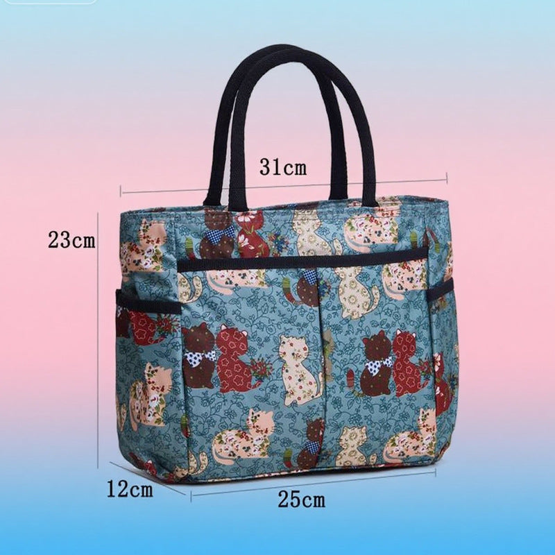 Floral Print Multi-Pocket Tote Bag LoungeYard — product view 6