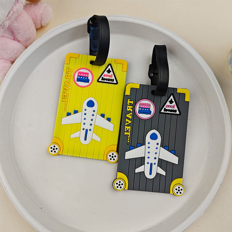 Unisex Luggage Tag in Fun Airplane Design LoungeYard — product view 2