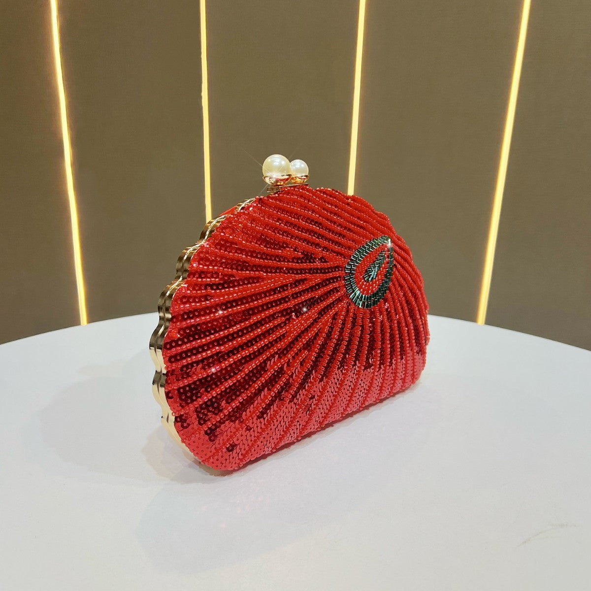 Beaded Shell-Shaped Evening Clutch — product view 7