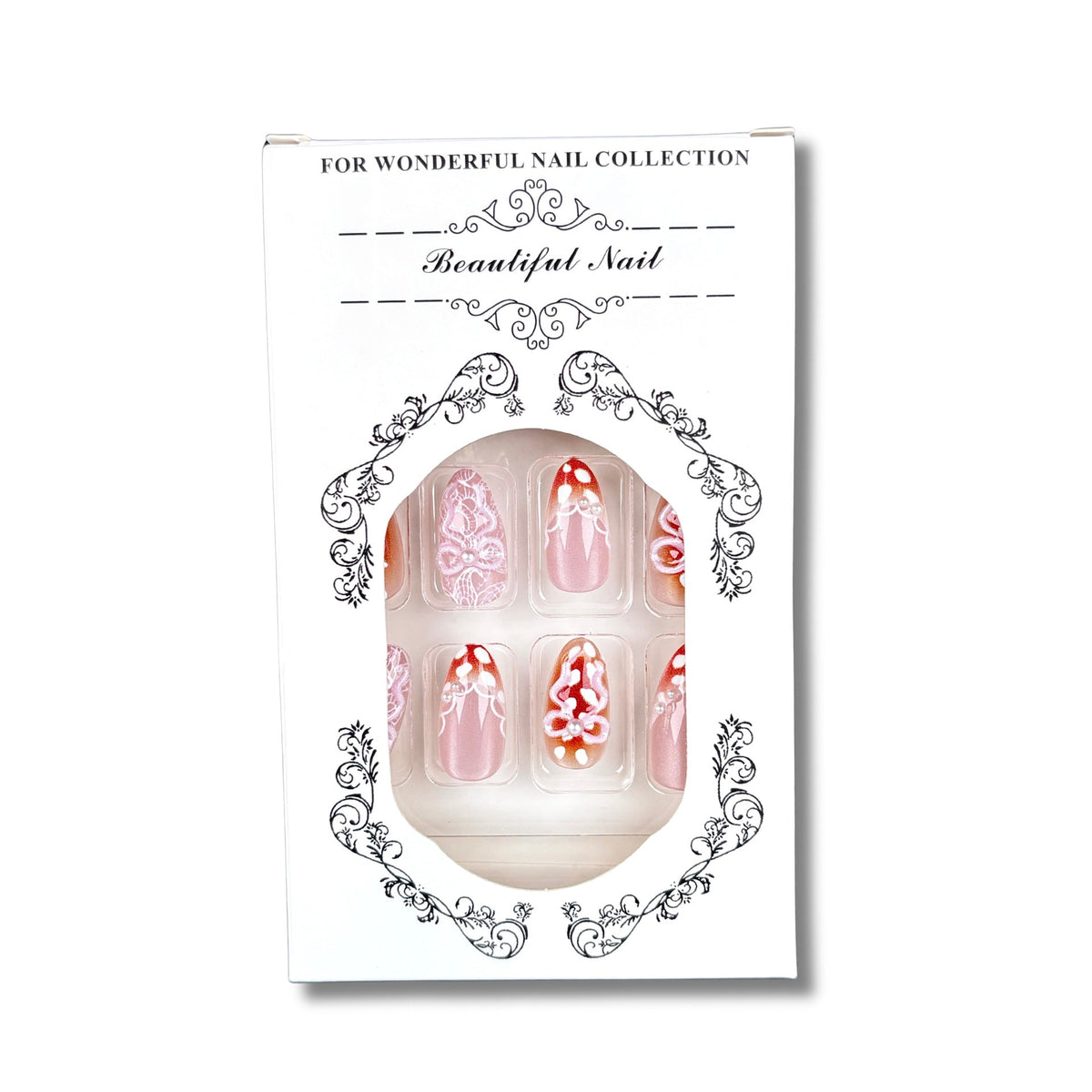 Decorative Press-On Nail Set with Floral Embellishments 1790746076 — product view 4