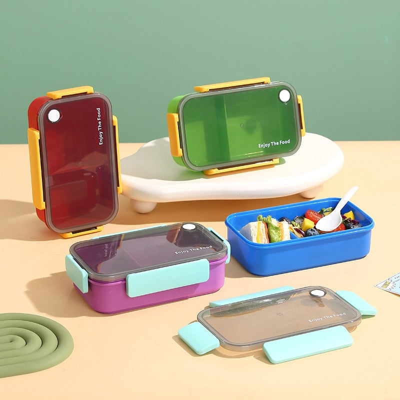 Multi-Section Eco-Friendly Lunch Box with Built-In Utensils — product view 1