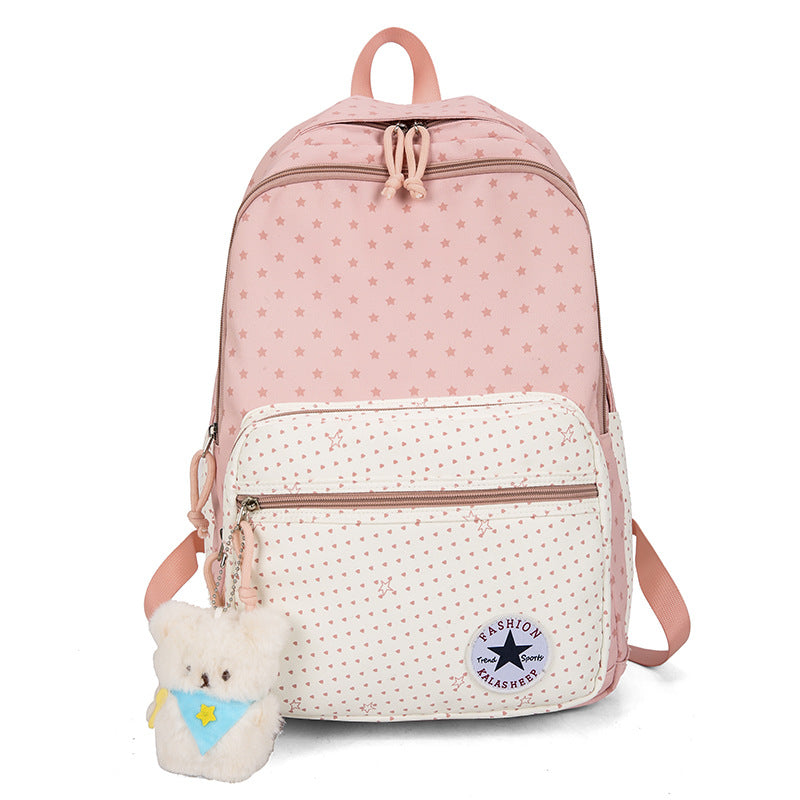 Playful Star-Patterned School Backpack LoungeYard — product view 5