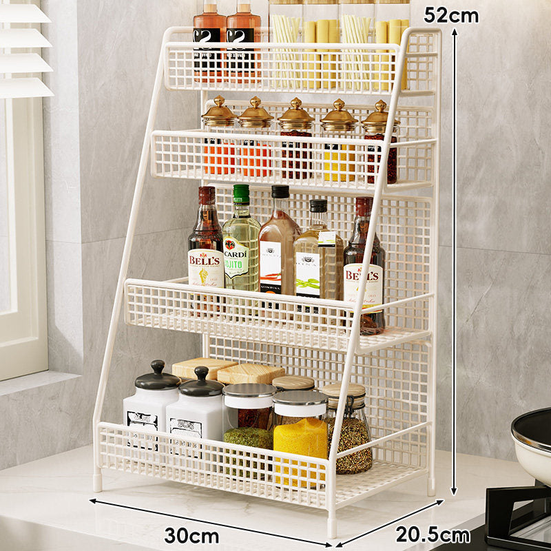 Three-Tier Mesh Countertop Kitchen Organizer Rack for Bottles and Spices — product view 2