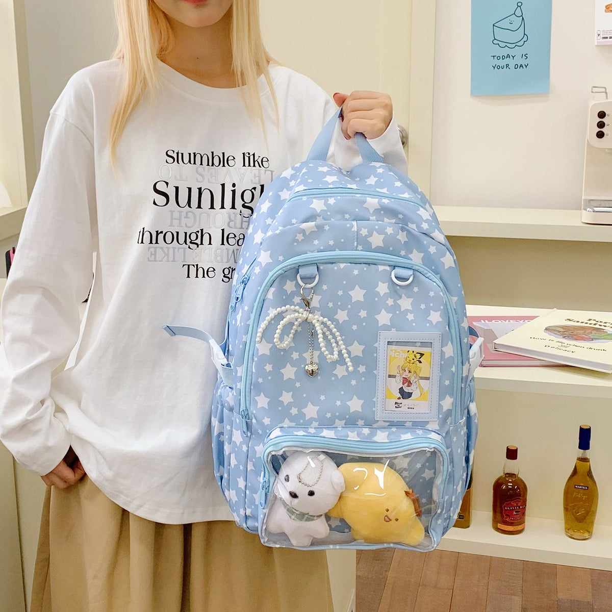 Adventurous Star-Patterned Backpack LoungeYard — product view 1