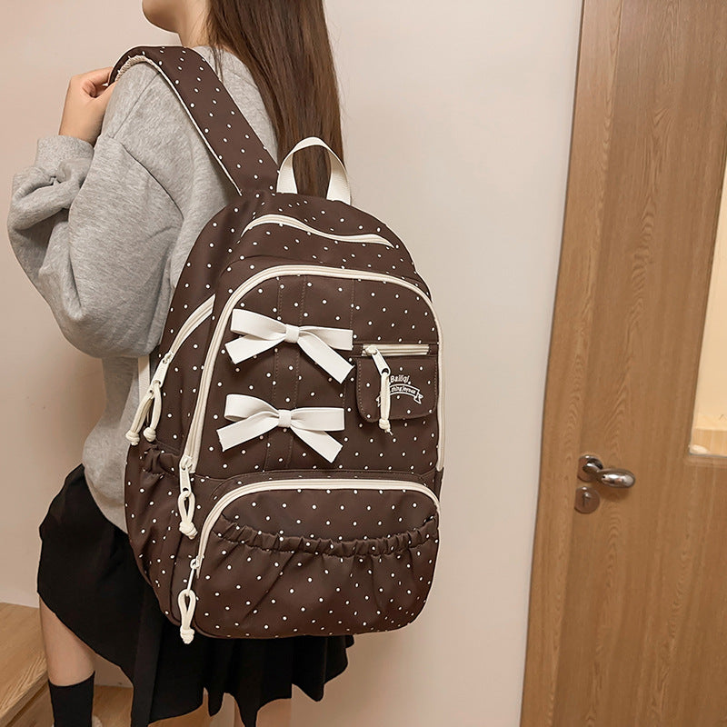 Charming Bow-Embellished Backpack LoungeYard — product view 2