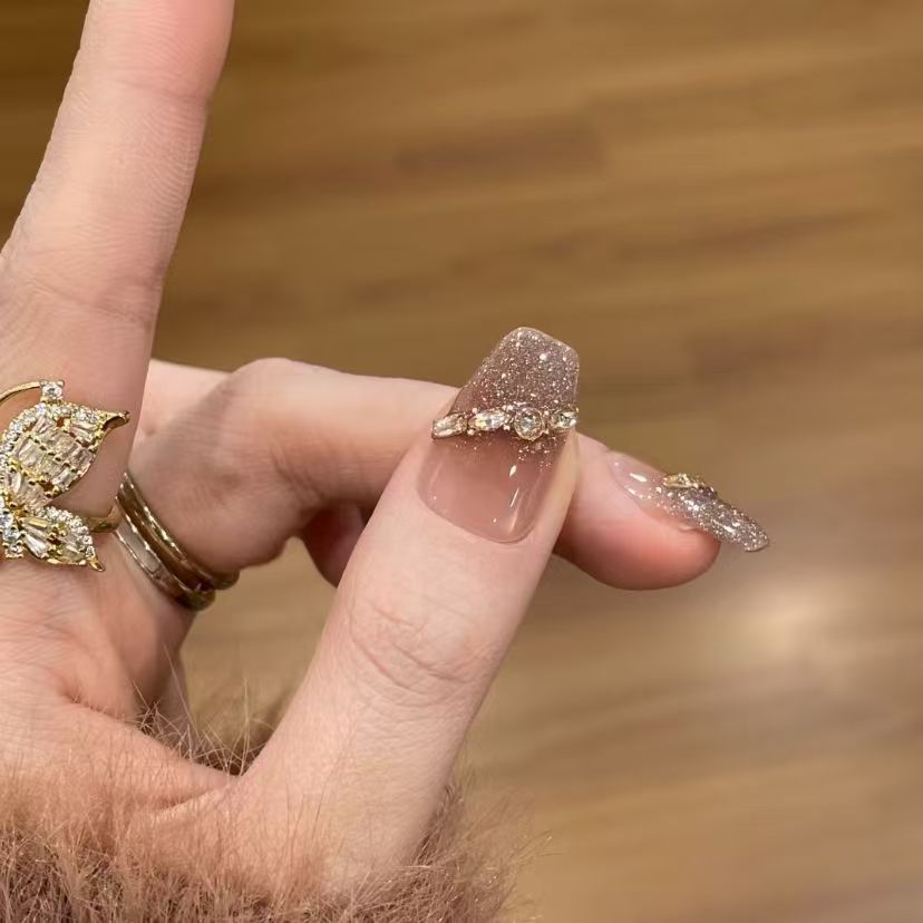 Glamorous Glitter French Tip Nail Extensions — product view 3
