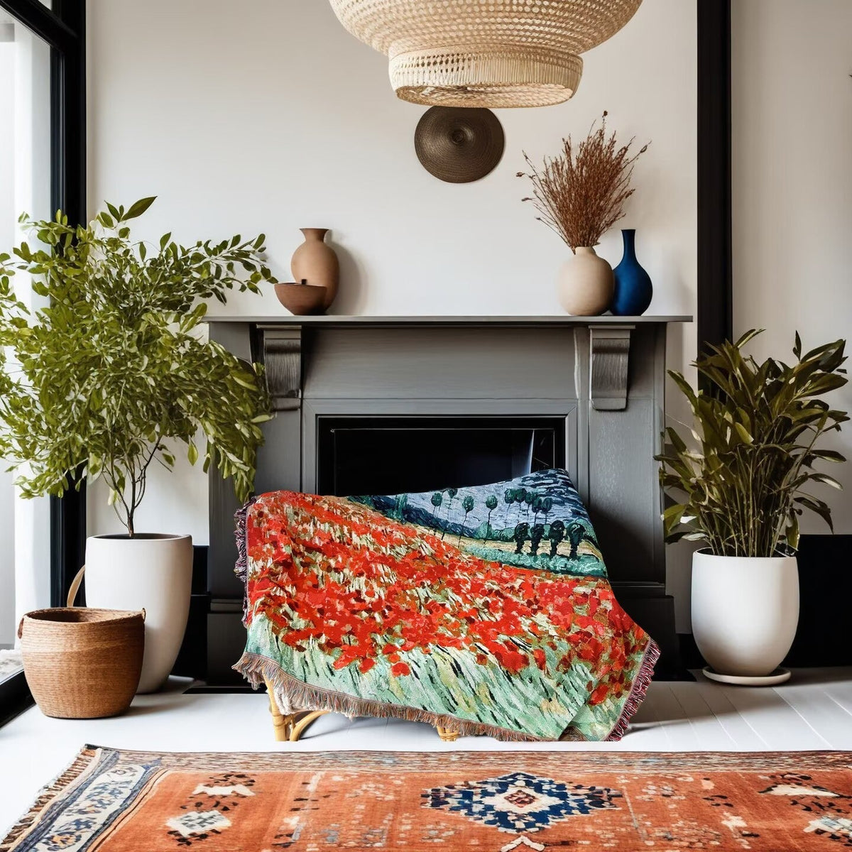 Artistic Floral Throw Blanket — product view 7