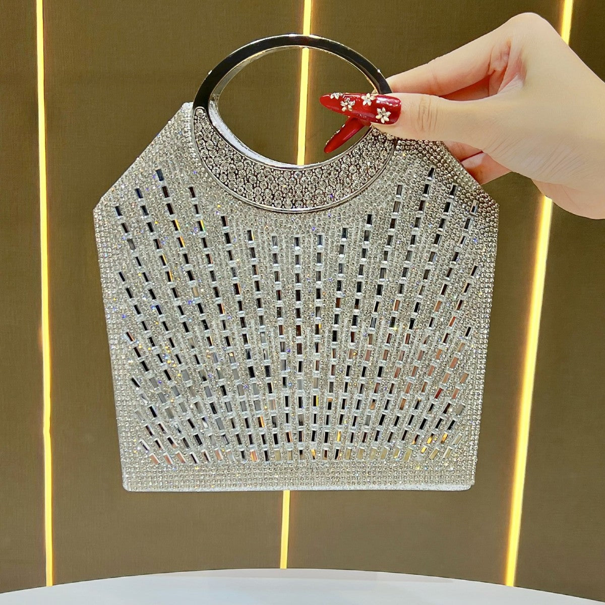 Statement Crystal-Studded Evening Handbag — product view 1