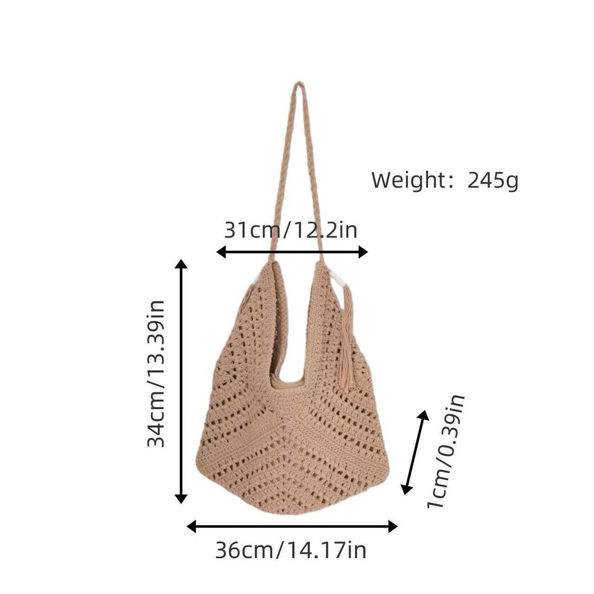 Handcrafted net tote bag LoungeYard — product view 2
