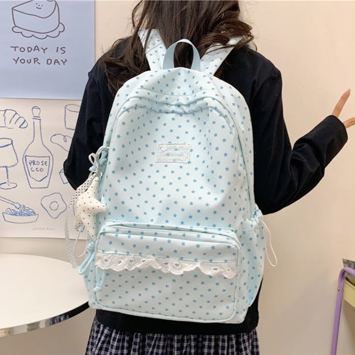 Decorative Star-Print Backpack LoungeYard — product view 2
