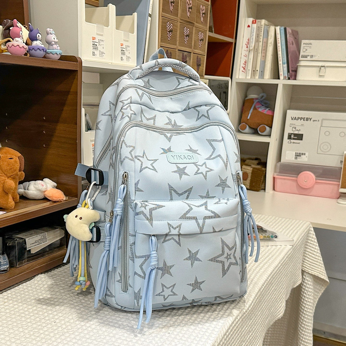 Stylish Star-Printed School Backpack LoungeYard — product view 6