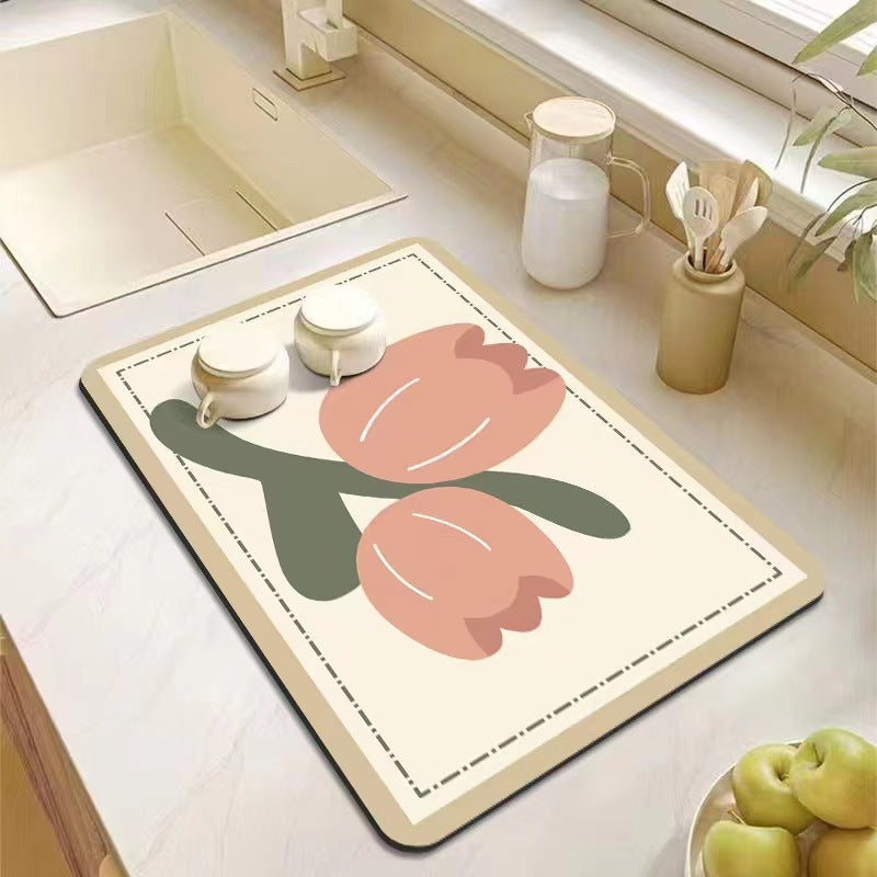 Floral Patterns Kitchen Mat Bowlift — product view 4