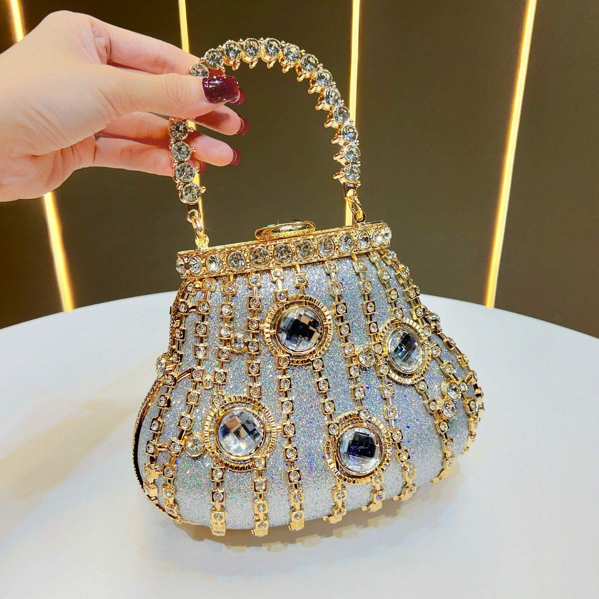 Vintage-Inspired Rhinestone Evening Handbag — product view 4
