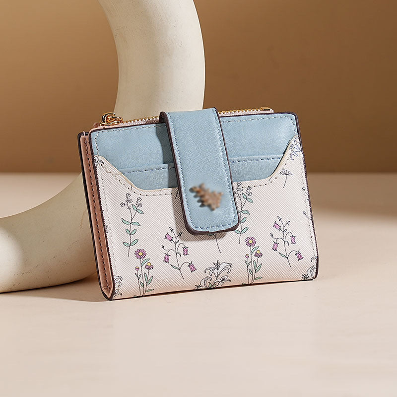 Floral Print Leather Cardholder — product view 3