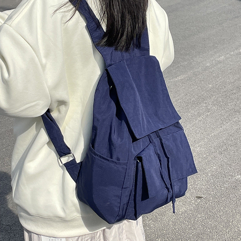 Versatile backpack with practical snap closure LoungeYard — product view 6