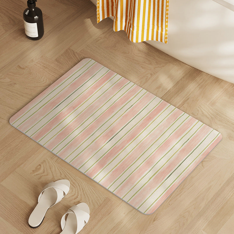 Soft Cotton Striped Bath Mat — product view 1