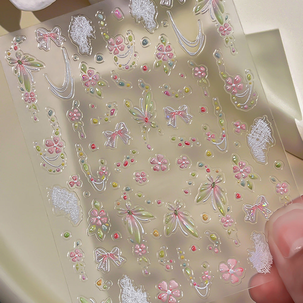 Decorative Floral Nail Art Sticker Sheet — product view 5