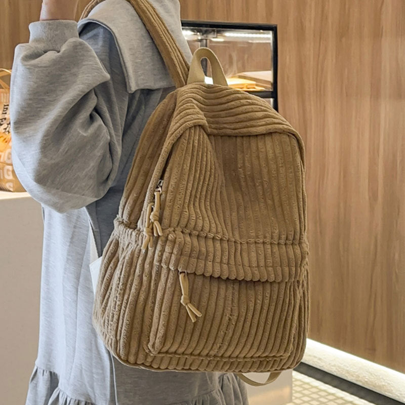 Textured Ribbed Casual Backpack LoungeYard — product view 4