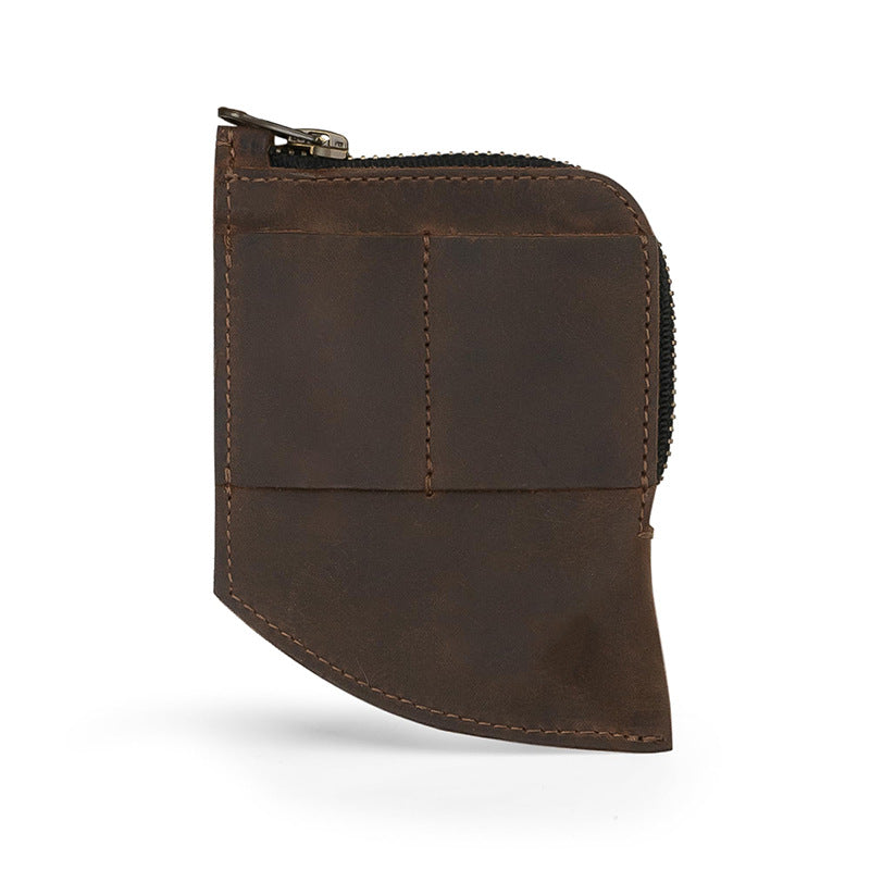Compact Zippered Leather Cardholder Wallet LoungeYard — product view 5