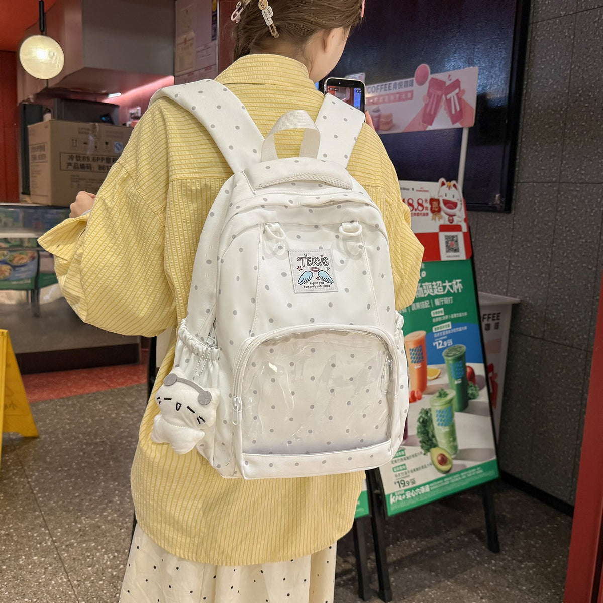 Cute Polka Dot Backpack LoungeYard 1791205345 — product view 2