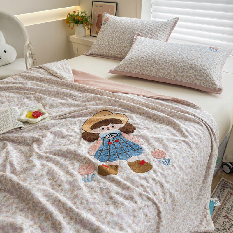 Women Cozy Bedspread with Playful Penguin Design LoungeYard — product view 1