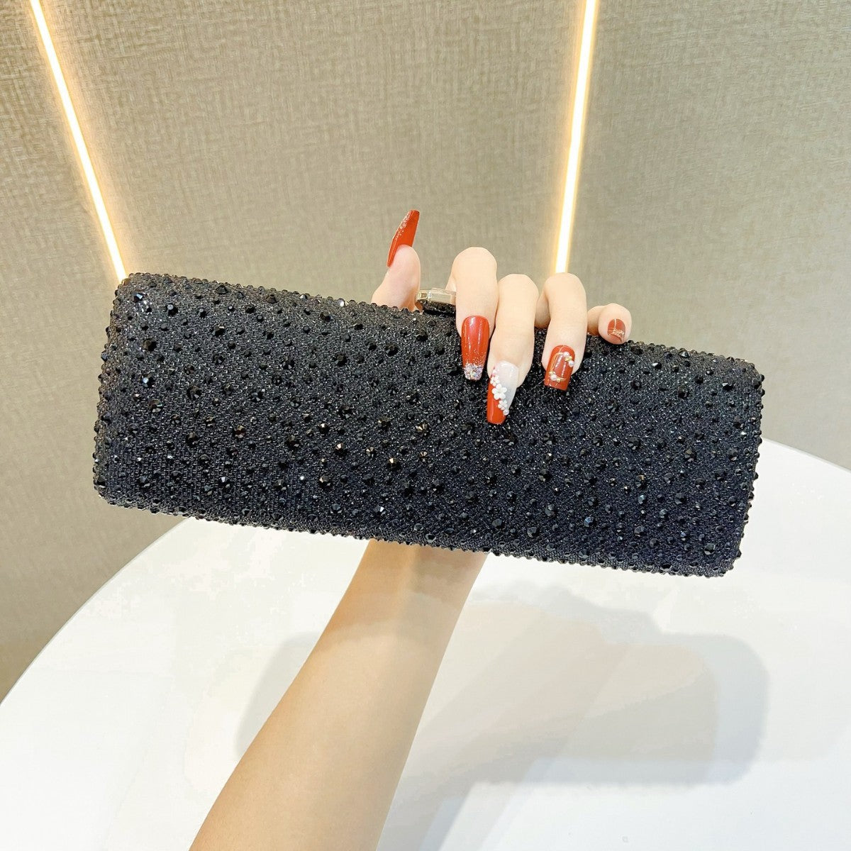 Rhinestone-Embellished Clutch — product view 7