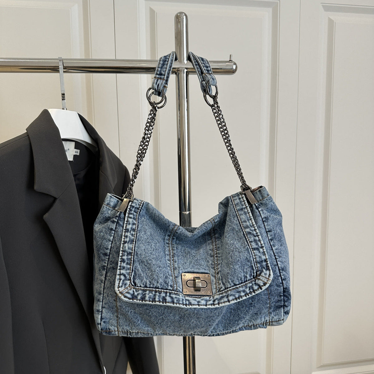 Chic Denim Satchel — product view 1
