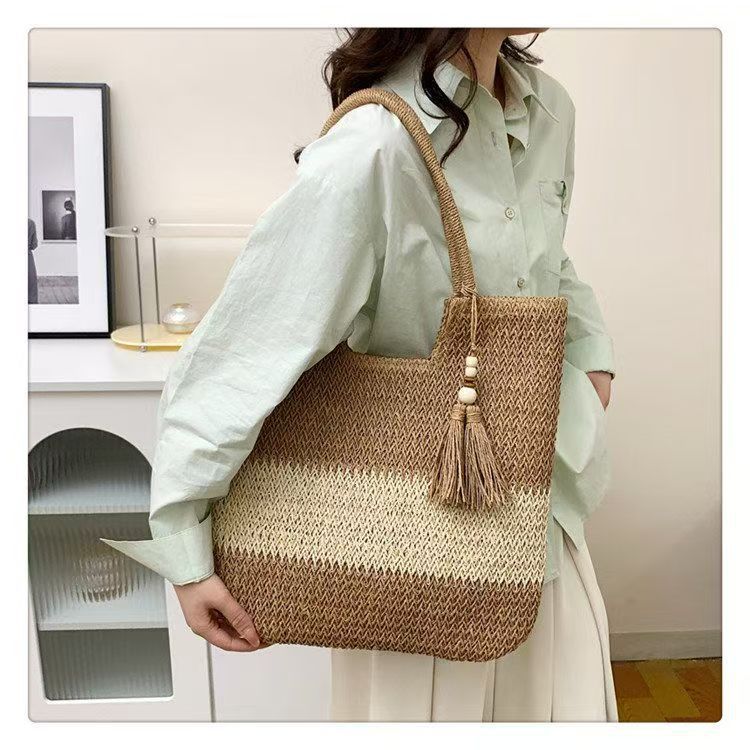 Macrame Tote Bag with Fashionable Tassel Accent LoungeYard — product view 4