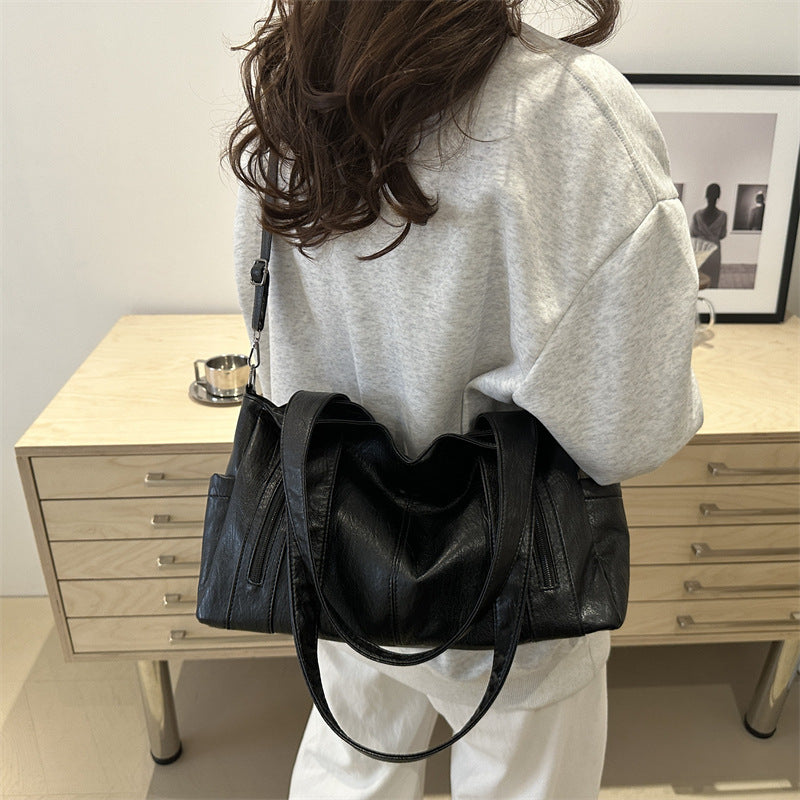 Functional Leather Shoulder Bag — product view 3
