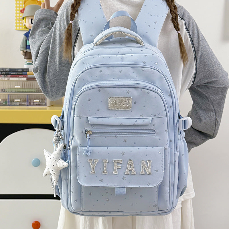 Fun Star-Embellished School Backpack LoungeYard — product view 2