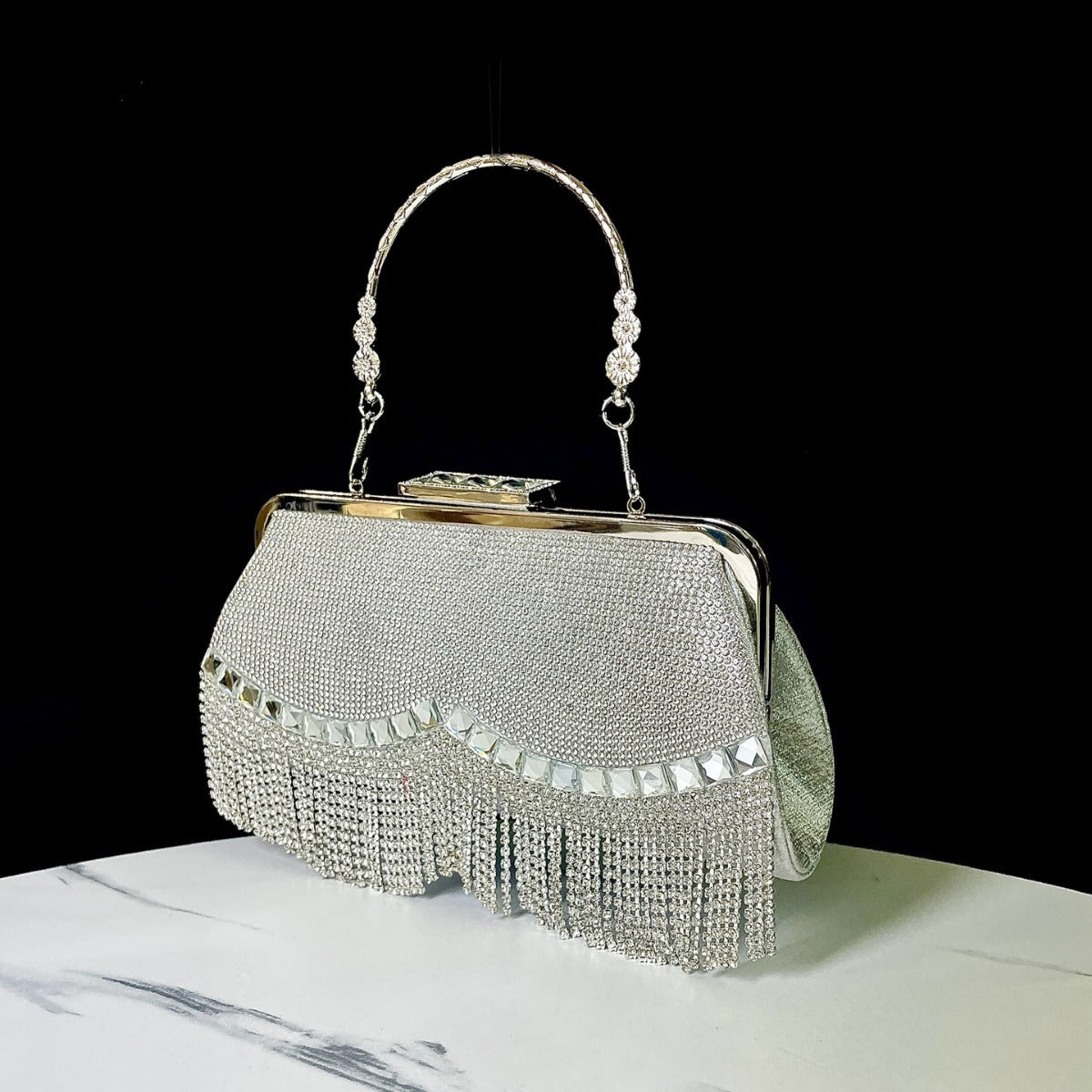Rhinestone Fringed Evening Clutch — product view 2