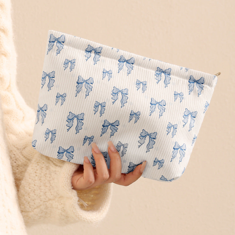 Playful Bow-Patterned Makeup Pouch LoungeYard — product view 2