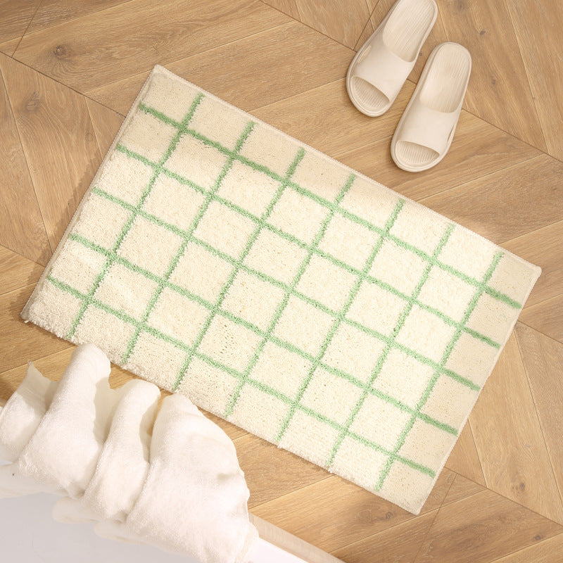 Soft Plush Grid Pattern Bath Mat — product view 4