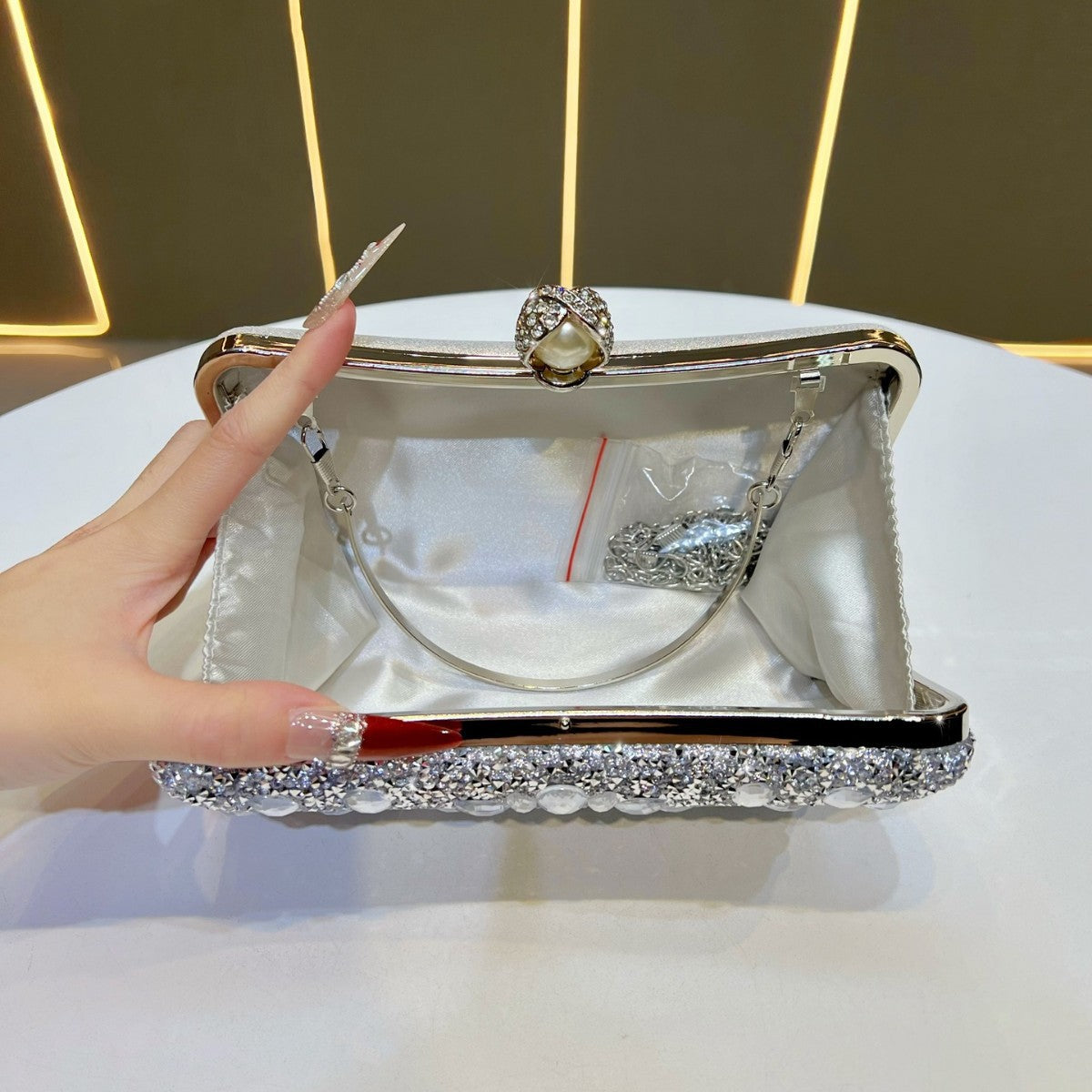 Ornate Gem-Embellished Evening Clutch — product view 3